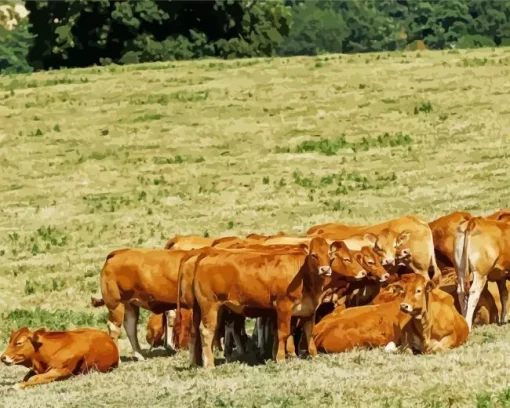 Herd Of Cows Diamond Painting