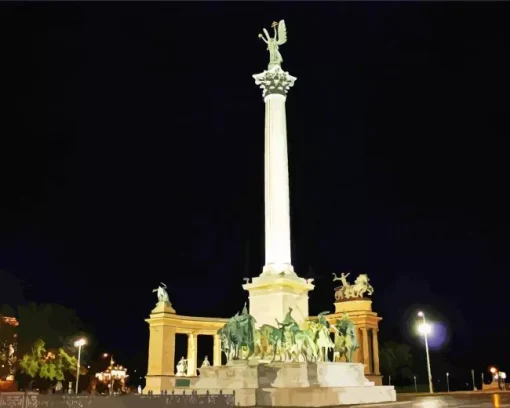 Heroes Square At Night Diamond Painting