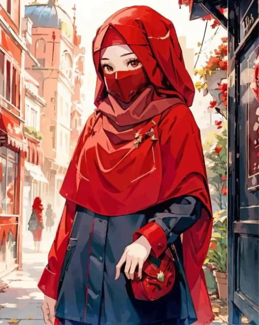 Hijab Anime Girl Diamond Painting