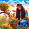Hippie Black Lady Diamond Painting