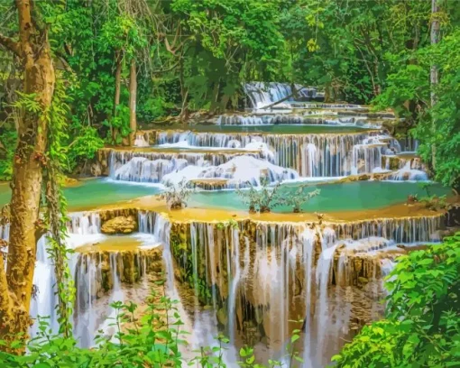 Huay Mae Khamin Waterfall Diamond Painting