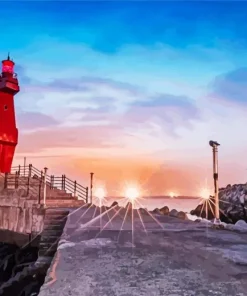 Jeju Red Horse Lighthouse Diamond Painting