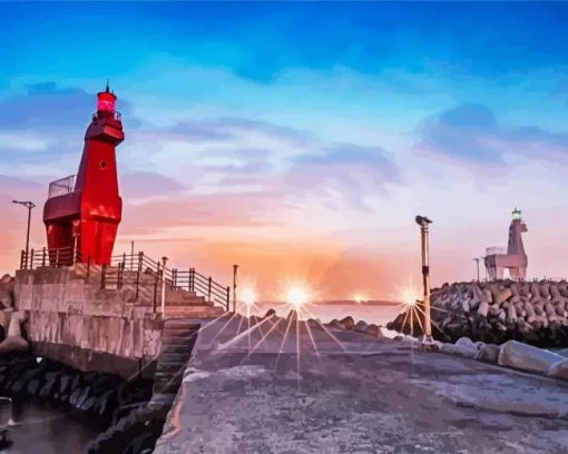 Jeju Red Horse Lighthouse Diamond Painting