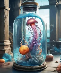 Jellyfish In Bottle Diamond Painting