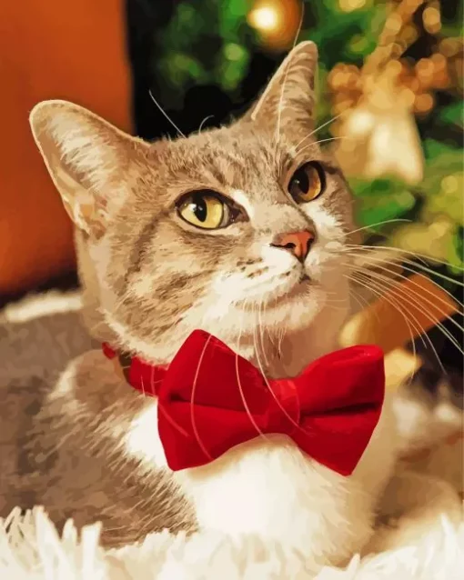 Kitten With Bow Tie Diamond Painting