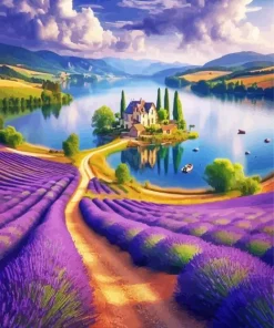 Lavender Field Diamond Painting