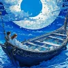 Lovers On Boat Diamond Painting