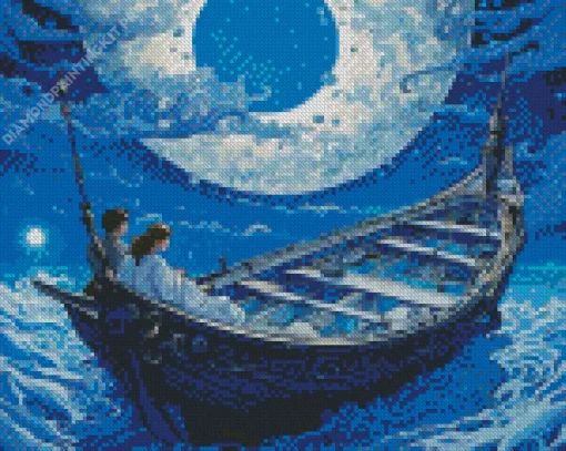 Lovers On Boat Diamond Painting
