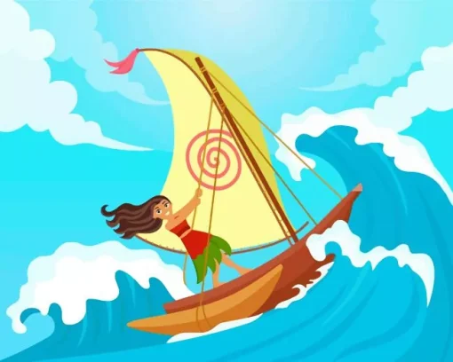 Moanas Boat Diamond Painting