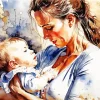 Mother And Child Art Diamond Painting