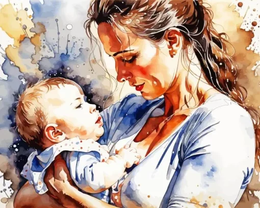 Mother And Child Art Diamond Painting