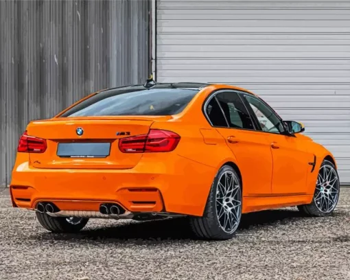 Orange Bmw Lava Diamond Painting