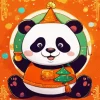 Panda Celebrating Christmas Diamond Painting