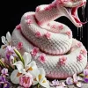 Pink Flower Snake Diamond Painting