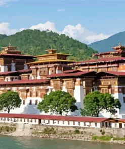Punakha Dzong Diamond Painting
