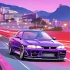 Purple Nissan Gtr Diamond Painting