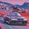 Purple Nissan Gtr Diamond Painting