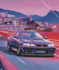 Purple Nissan Gtr Diamond Painting