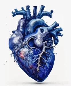 Realistic Blue Heart Diamond Painting