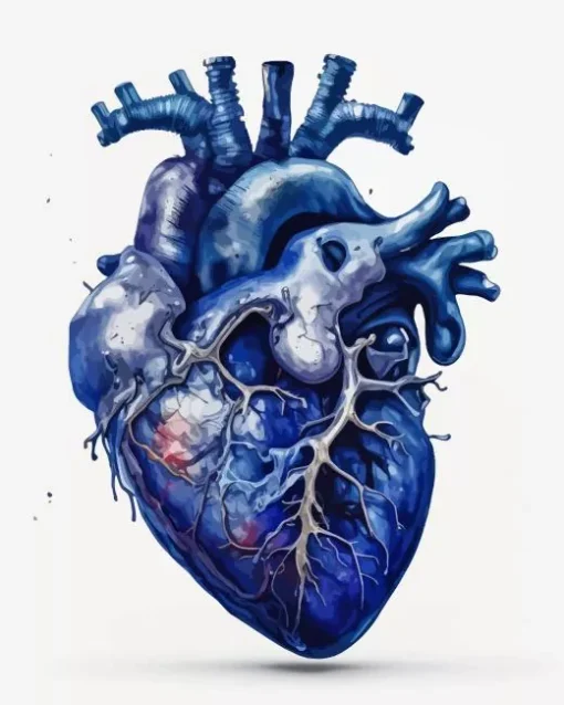 Realistic Blue Heart Diamond Painting