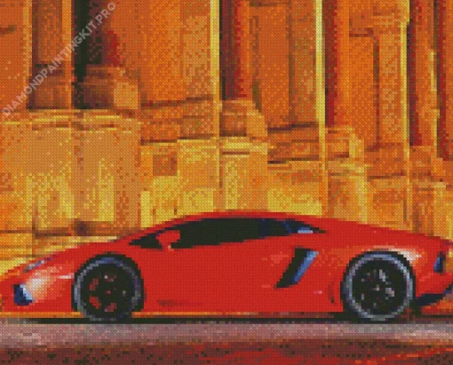 Red Lamborghini Diamond Painting