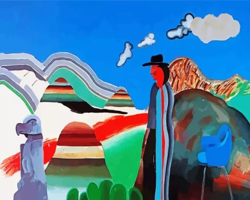 Rocky Mountains And Tired Indians Diamond Painting