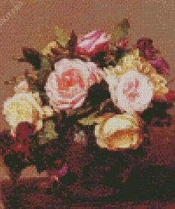 Roses And Clematis By Henri Latour Diamond Painting