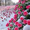 Roses In Snow Diamond Painting