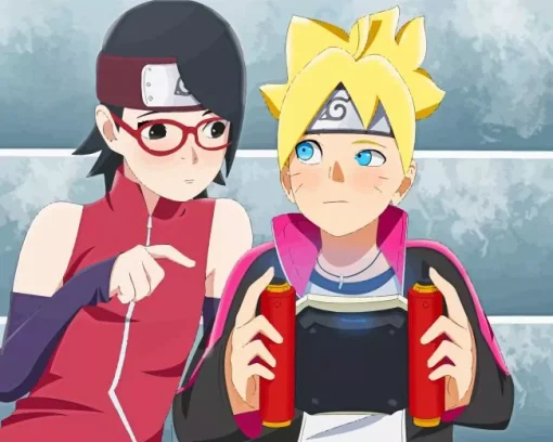 Sarada Uchiha And Boruto Uzumaki Diamond Painting
