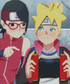 Sarada Uchiha And Boruto Uzumaki Diamond Painting