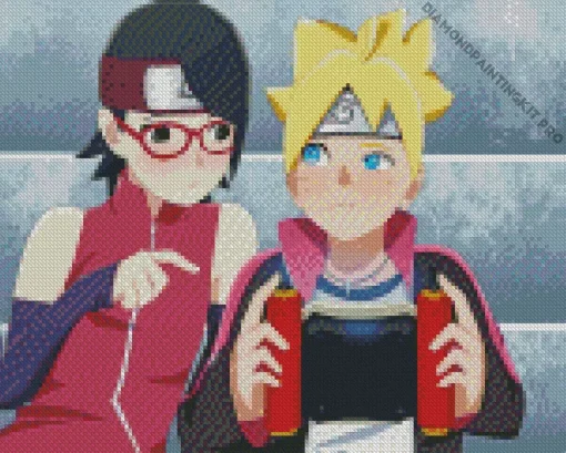 Sarada Uchiha And Boruto Uzumaki Diamond Painting