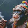 Smoking Monkey Diamond Painting
