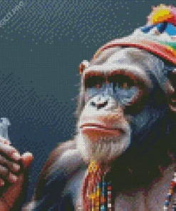 Smoking Monkey Diamond Painting