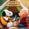 Snoopy And Charlie Playing Guitars Diamond Painting
