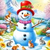Snowman Art Diamond Painting