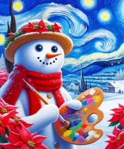 Snowman Artist Diamond Painting
