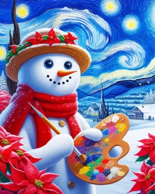Snowman Artist Diamond Painting