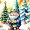 Snowy Christmas Gnome Diamond Painting