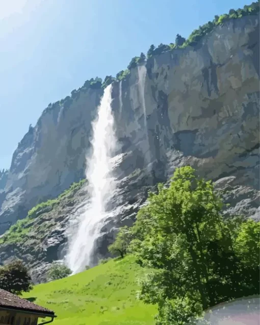 Staubbach Waterfall Diamond Painting