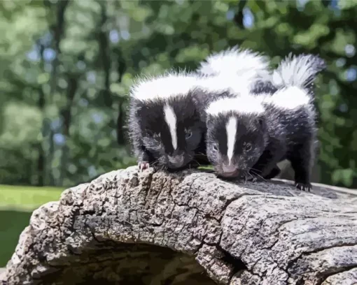 Striped Skunks Diamond Painting