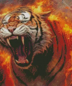 Tiger Roaring Diamond Painting