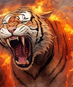 Tiger Roaring Diamond Painting