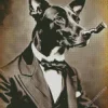 Vintage Dog In A Suit Diamond Painting