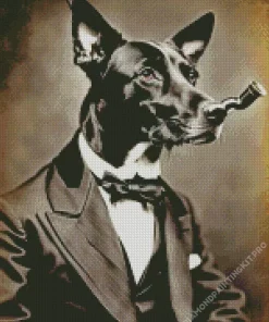 Vintage Dog In A Suit Diamond Painting