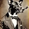Vintage Dog In A Suit Diamond Painting