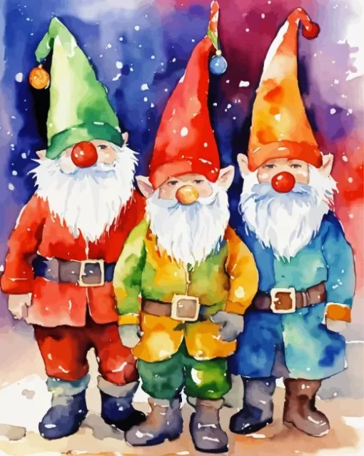 Winter Gnomes Diamond Painting