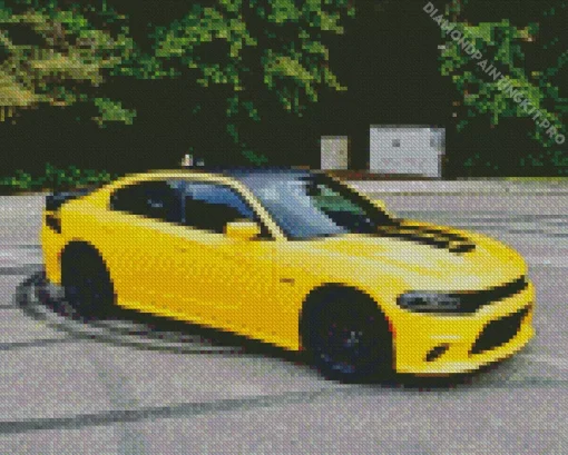 Yellow Charger Daytona Diamond Painting