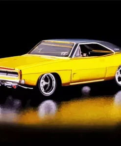 Yellow Dodge Challenger 1969 Diamond Painting