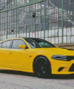 Yellow Dodge Charger Daytona 392 Diamond Painting