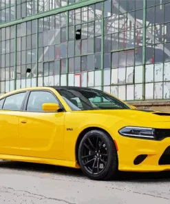 Yellow Dodge Charger Daytona 392 Diamond Painting